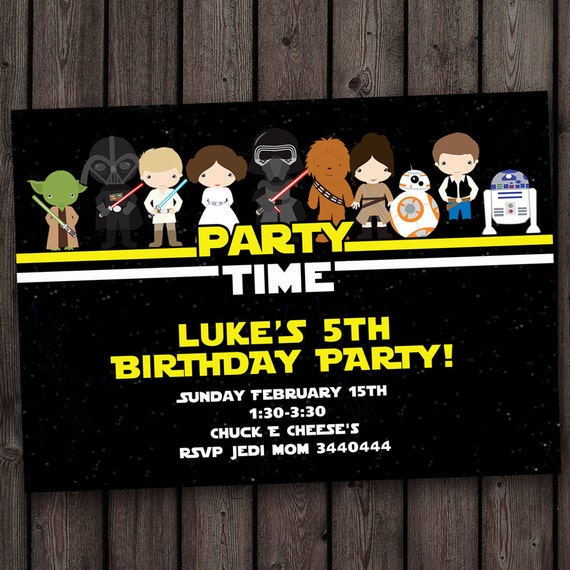 star wars invitation star wars birthday invitations fast etsy