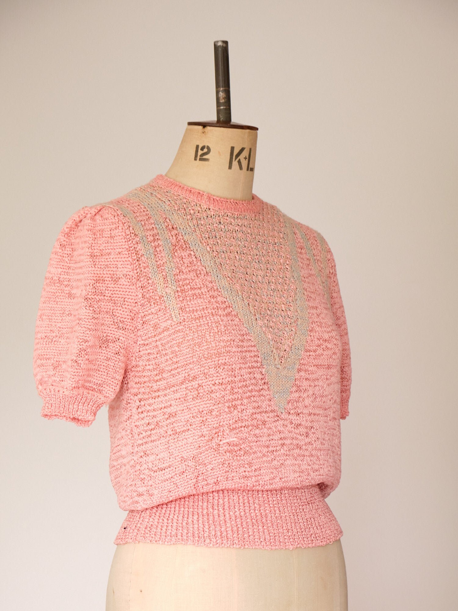 Rare and beautiful Knit ribbon sweater 80s does 40s in Etsy