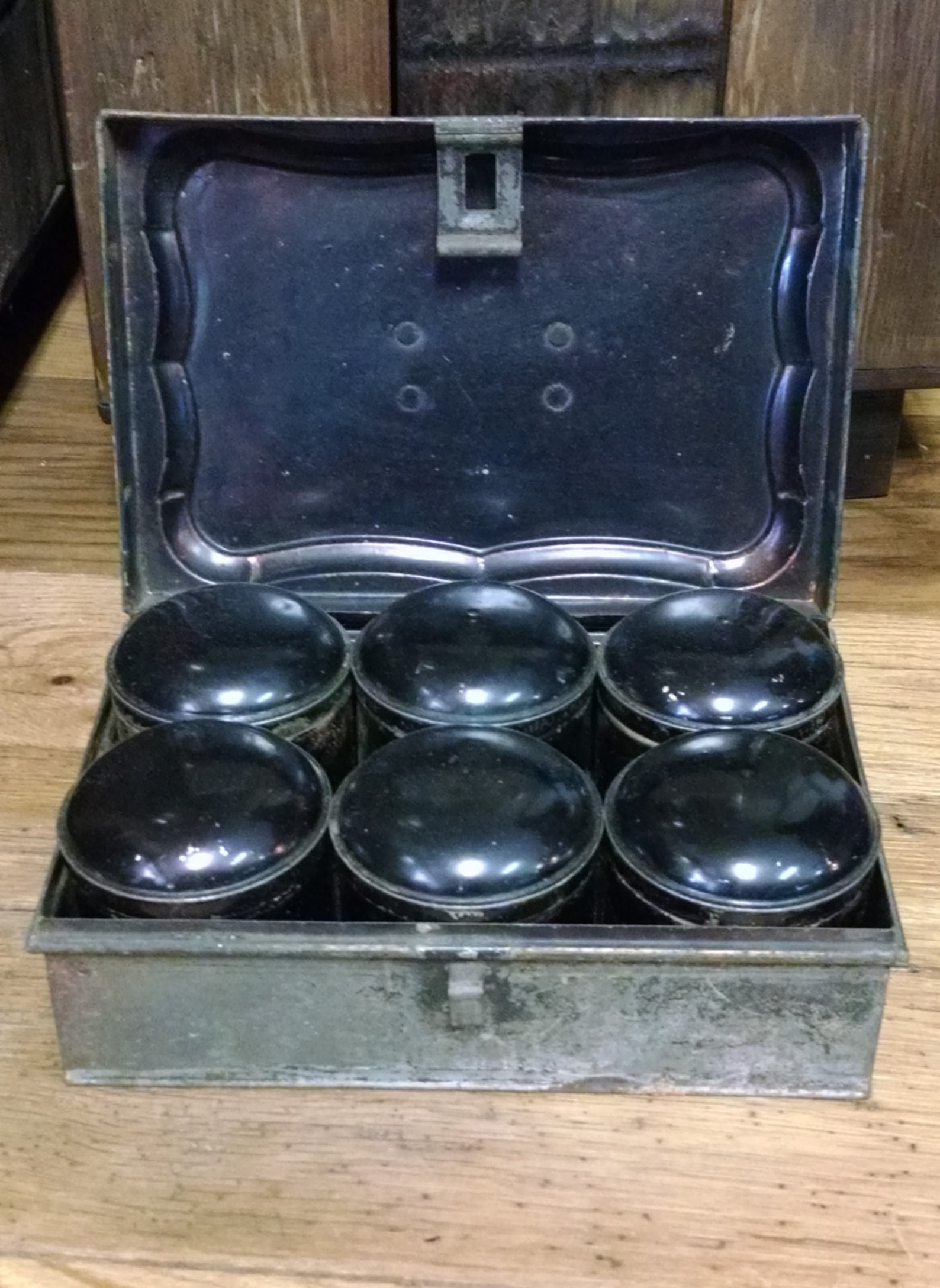 Vintage Metal Spice Tin Box with Six Spice Tins Etsy