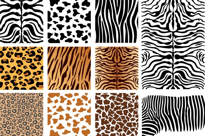 Seamless Patterns Vector Animal Skins