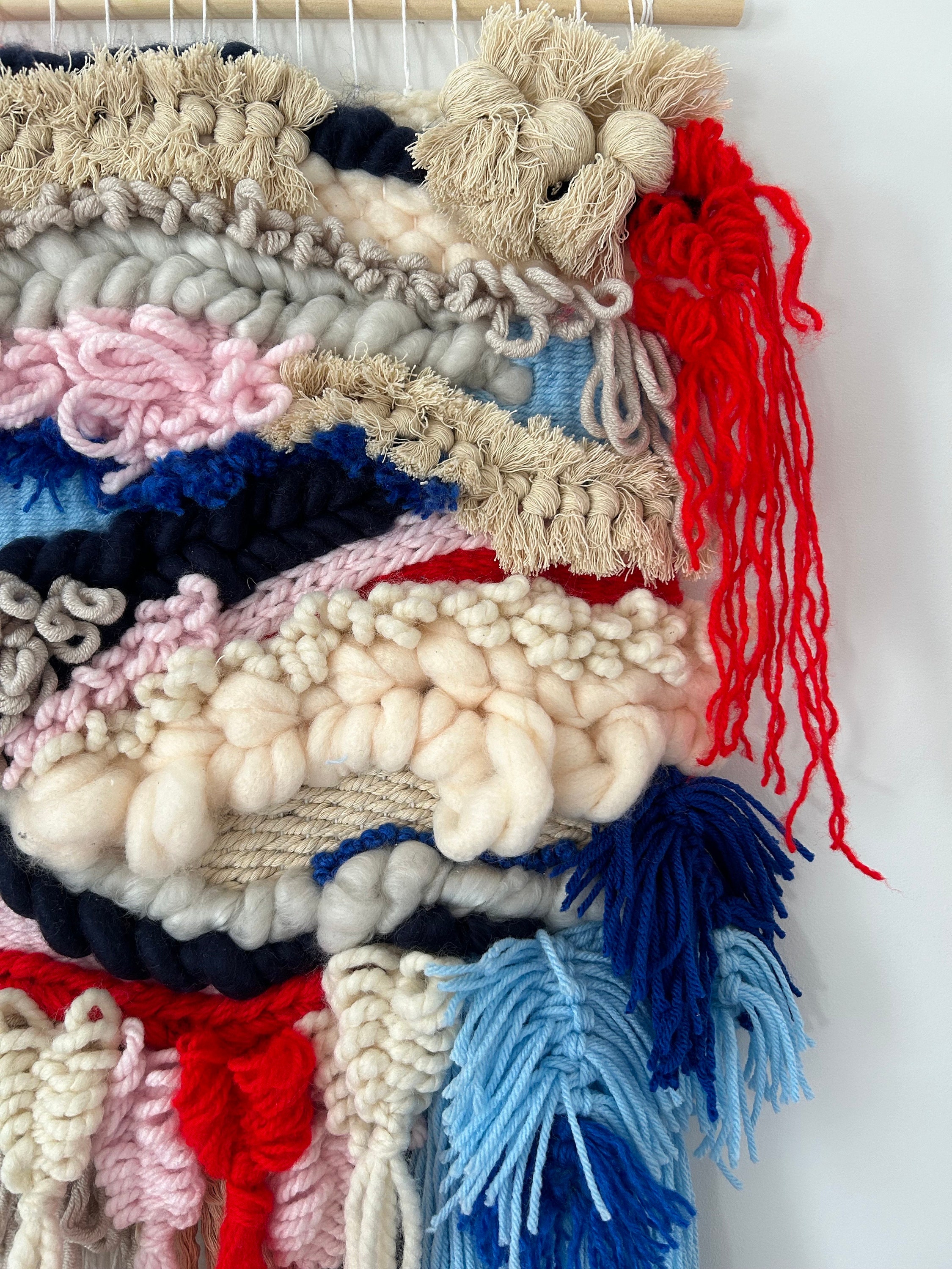 2024 February Weave Wall Hanging, Wall Decor, Weaving, Tapestry, Fiber