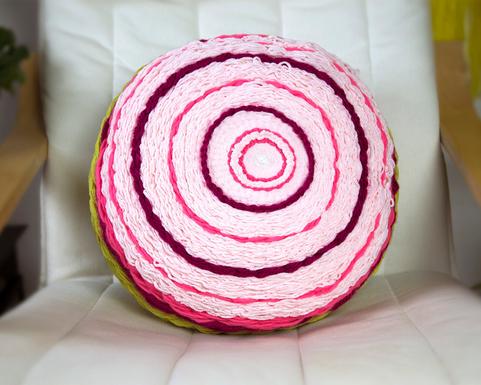 Handwoven Round Colorful Two Sided Pillow Ottoman Poufs Etsy