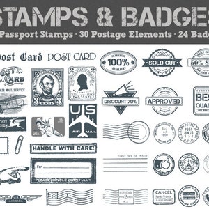 Passeport authentique & timbres et Badges