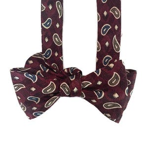 Silk Bow Tie for Men -Vintage Paisley - One-of-a-Kind - Handcrafted - Self-tie or Pre-tied