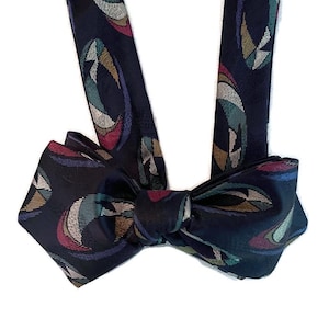 Silk Bow Tie for Men - Flash Dance - One-of-a-Kind, Handcrafted - Pre-tied or Self-tie