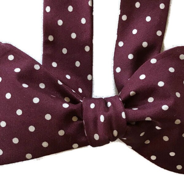 Silk Bow Tie for Men - Mini Dot - One-of-a-Kind - Handcrafted - Self-tie - Free Shipping