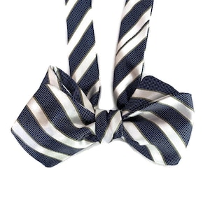 Silk Bow Tie for Men - Classic Stripe - One-of-a-Kind, Handcrafted - Self-tie - Free Shipping