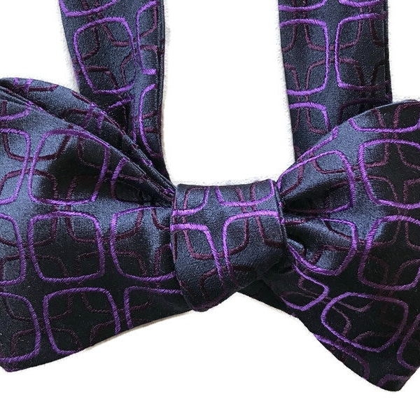 Silk Bow Tie for Men - Purple Passion- One-of-a-Kind - Handcrafted - Self-tie - Free Shipping