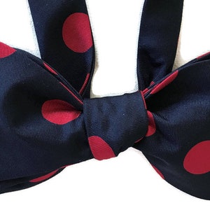 Silk Bow Tie for Men - Polka Dot - One-of-a-Kind- Handcrafted - Self-tie - Free Shipping