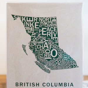 Far Sky British Columbia Typographic Carte