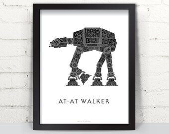 Far Sky AT-AT Walker Typographic Schematic