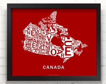 Far Sky Canada Typographic Map