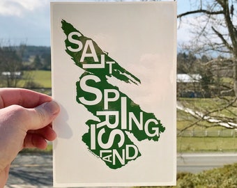 Far Sky Typographic Salt Spring Island Vinyl Sticker