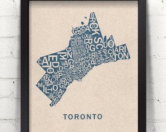 Far Sky Toronto Typographic Map