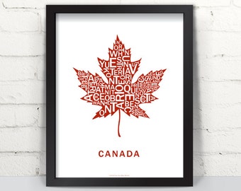 Far Sky Typographic Canadian Maple Leaf