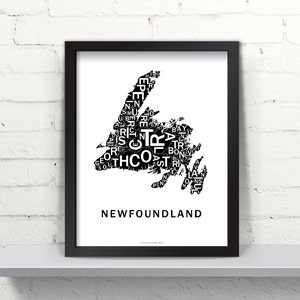 Carte typographique de Terre-Neuve Far Sky