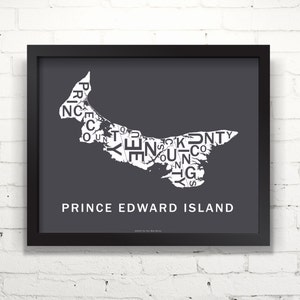 Far Sky Île-du-Prince-Édouard Carte typographique