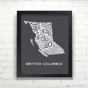 Far Sky British Columbia Typographic Carte