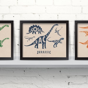 Far Sky Typographic Dinosaurs