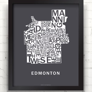 Far Sky Edmonton Typographic Map image 2