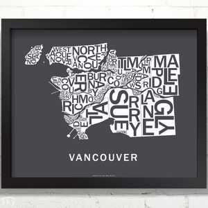 Carte typographique du ciel lointain de Vancouver
