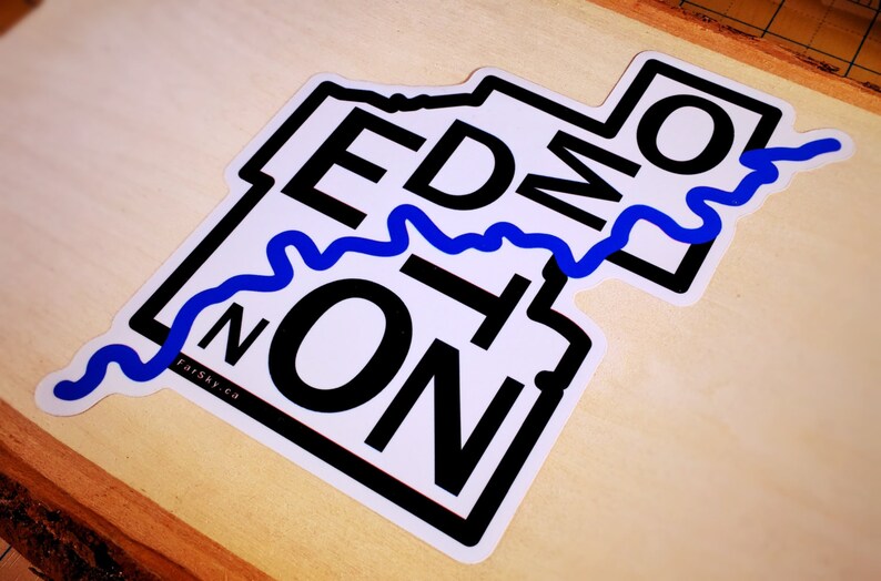 Far Sky Typographic Edmonton Sticker Etsy