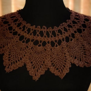 RBG Style Brown Lace Hand Crocheted Collar