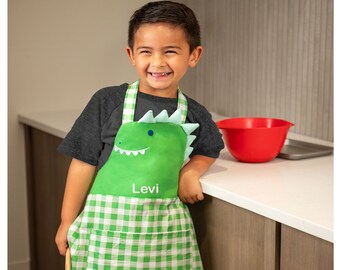 Personalized Kid's Apron / Dino Apron / Childs Apron / Cooking Apron / Stephen Joseph Apron / Apron for Boys / Cooking with Grandma