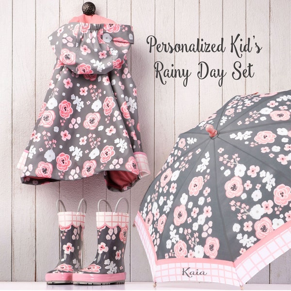 Raincoat Matching Umbrella and Boots Etsy