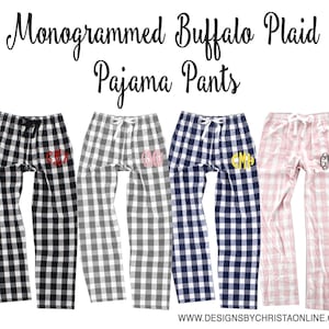 Buffalo Plaid Pajama Pants / Adult PJ Lounge Pants / Adult PJ Lounge Pants  / Personalized Pajama Pants / Monogram PJ Pants / Buffalo Check 