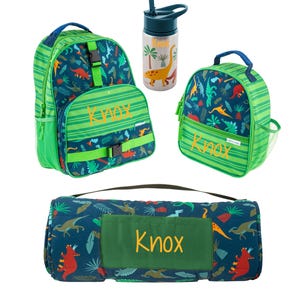 Personalized Back to School Set: Embroidered Backpack, Lunchbox, Nap Mat & Stainless Steel Water Bottle