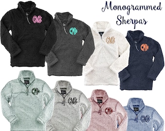 Sherpa / Monogrammed Sherpa / Quarterzip pullover / Personalized Sherpa Pullover / Jacket / Monogrammed Jacket / Sherpa / Adult Sherpa