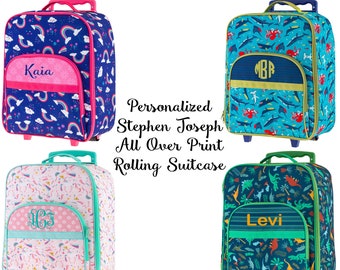 Personalized Kids Rolling Luggage / Stephen Joseph / Kids Suitcase / Travel Bag / Overnight Bag / Free Shipping