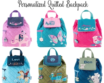 Personalized Toddler Backpack / Toddler Girl's Backpack / Preschool Backpack / Stephen Joseph Quilted Backpack / Girl Backpack / Diaper Bag
