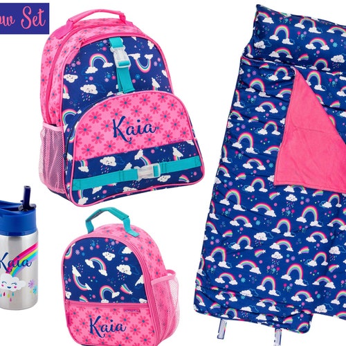Personalized Stephen Joseph Backpack Lunchbox and Nap Mat Set Etsy