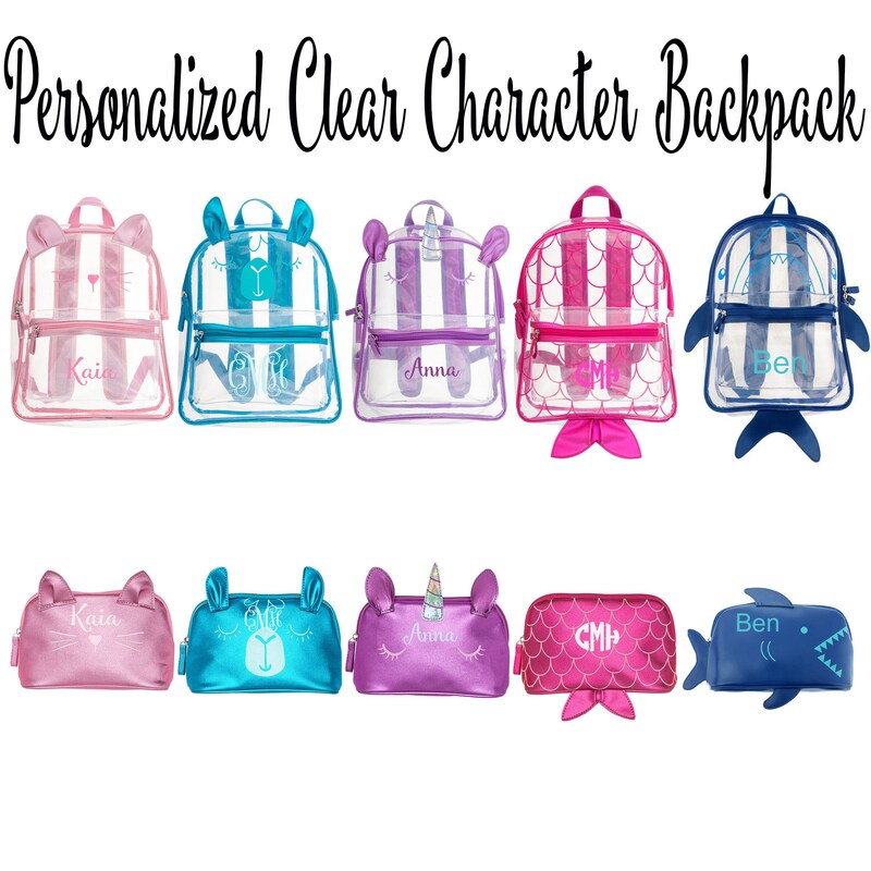 Character Design Backpack Clear Character Backpacks - Etsy