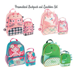 Backpack Set For Toddler / Personalized Preschool Backpack / Stephen Joseph / Monogrammed Backpack / little girls backpack / Lunchbox