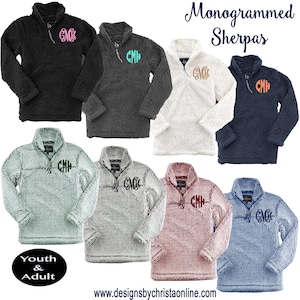 Sherpa / Monogrammed Sherpa / Quarterzip pullover / Personalized Sherpa Pullover / Jacket / Monogrammed Jacket / Sherpa / Adult Sherpa