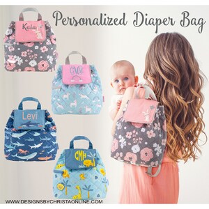 Monogrammed quilted diaper bags store