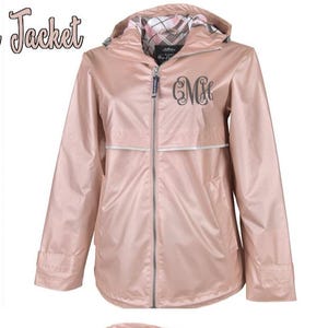 Rain Jacket / Rose Gold Rain Jacket / Monogrammed Rose Gold Rain Jacket / Charles River