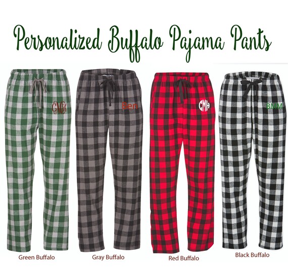 Monogrammed PJ Pants / Buffalo Plaid PJ Pants / Polka Dot PJ Pants / Family Christmas  Pajamas / Holiday Pj's 