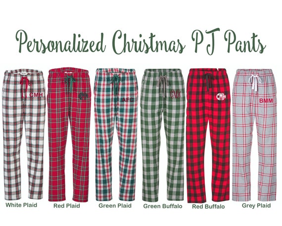 Monogrammed PJ Pants / Buffalo Plaid PJ Pants / Polka Dot PJ Pants / Family  Christmas Pajamas / Holiday Pj's -  Canada