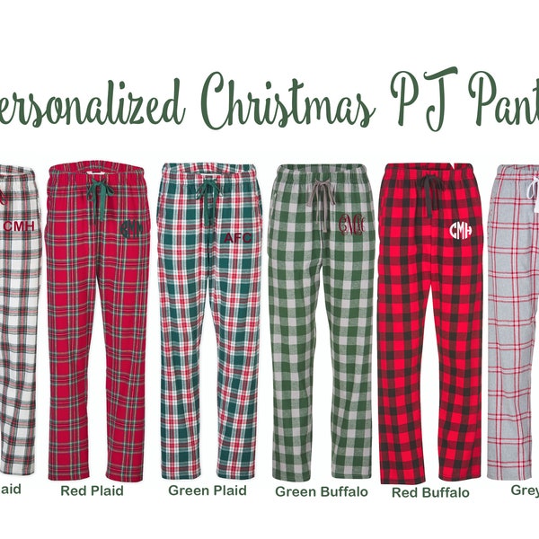 Monogrammed PJ Pants / Buffalo Plaid PJ Pants / Polka Dot PJ Pants / Family Christmas Pajamas / Holiday Pj's