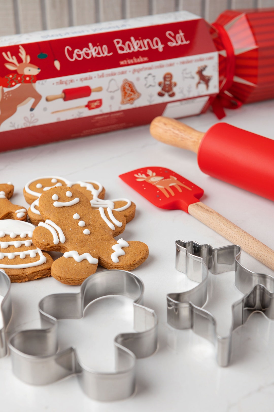 Holiday Baking Set / Kid's Christmas Cookie Baking Set / Cookie Cutters