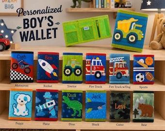 Personalized Toddler Wallet for Little Boys, Steven Joseph Wallet, Boys First Wallet, Wallet with Monogram / Kids Wallet