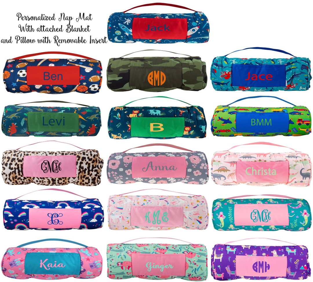 Personalized Nap Mat for School / Childrens Nap Mat With Pillow and