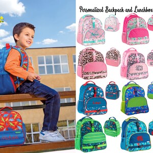 Monogrammed Stephen Joseph Backpack and Lunchbox Set / Back to School / Personalized Backpack and Lunchbox Set