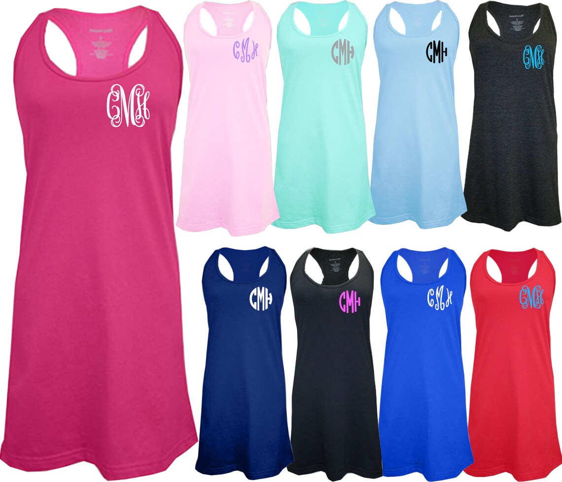 Monogrammed Swim Cover up / Racerback Dress / Free Shipping / - Etsy