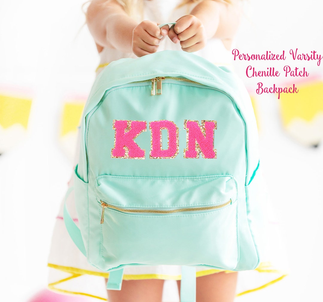 Personalized Backpack / Custom Patch Letter Backpack / Varsity Letter