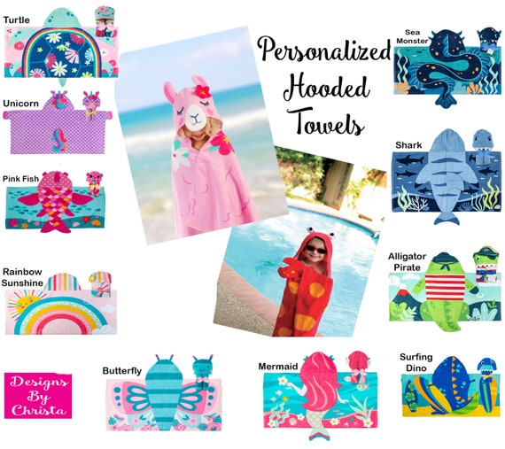 Monogrammed kids beach sale towels